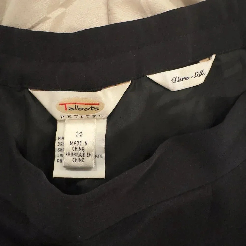 Talbots Pure Silk Wide Leg Plus Size Dress Pants - Picture 6 of 10